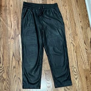 LOFT Black Vegan Leather Pants